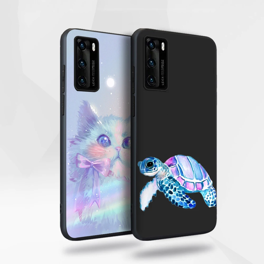 

Cat Dog Butterfly Case for Huawei P40 P30 P20 Honor 30 20 10 20i Mate 40 30 20 Lite Pro P Smart Plus 2019 Soft TPU Phone Fundas