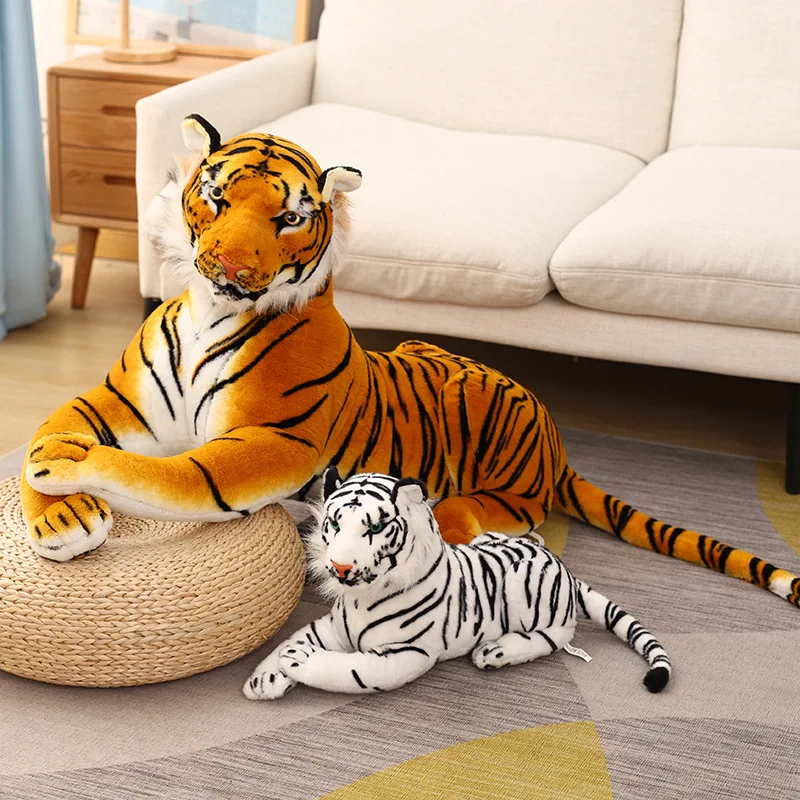 

50-110cm simulation tiger plush toy realistic леве tiger and leopard boy birthday gift Juguetes de peluche home decoration