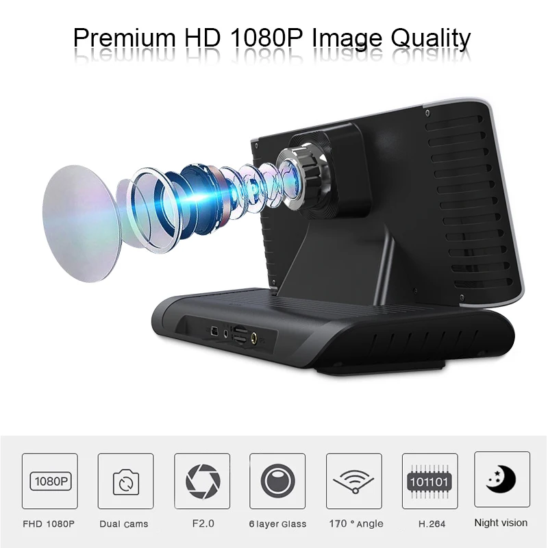 Anfilite 8 дюймов 4G Автомобильный видеорегистратор Камера gps FHD 1080P Android Dash Cam навигация ADAS Автомобильный видеорегистратор двойной объектив приборная панель