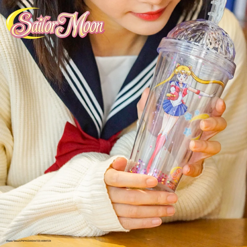 

Genuine License sailor moon bling quicksand glitter cold tumbler cup holiday mug cosplay costume bottle