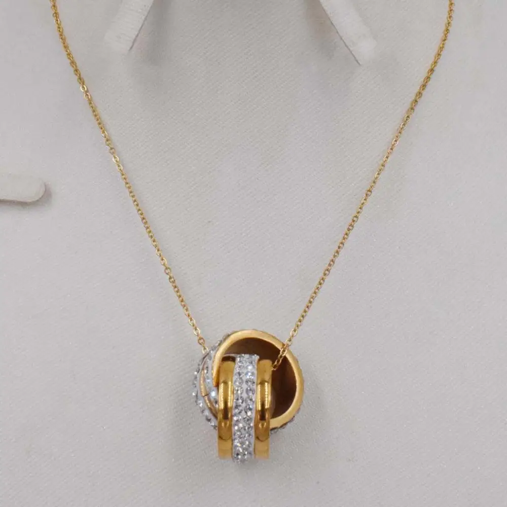 Дубай золотого цвета Кристалл Ожерелье Браслет из серьги набор горный хрусталь