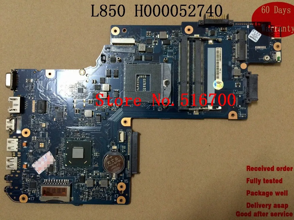 Рабочая материнская плата 69N0ZWM56a02 0 для ноутбука Toshiba C850 L850 HM76 s989 H000052740