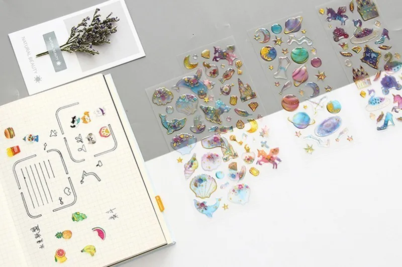 Креативная симпатичная ПВХ наклейка для ручного счета DIY s Kawaii мультяшный дневник фото Украшение скрапбукинг наклейка подарочные товары для рукоделия 06527