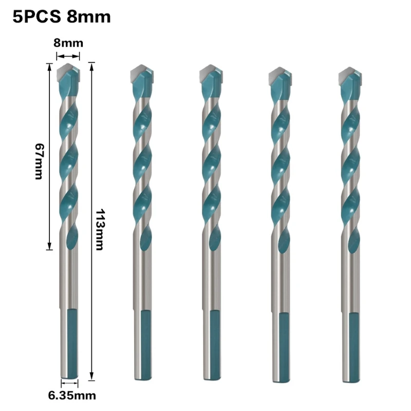 

4/5pcs Electric Tools Diamond Drill Hammer Concrete Ceramic Tile Metal Drill Bit DIY Wall Hole Saw Drilling 6/8/10/12mm