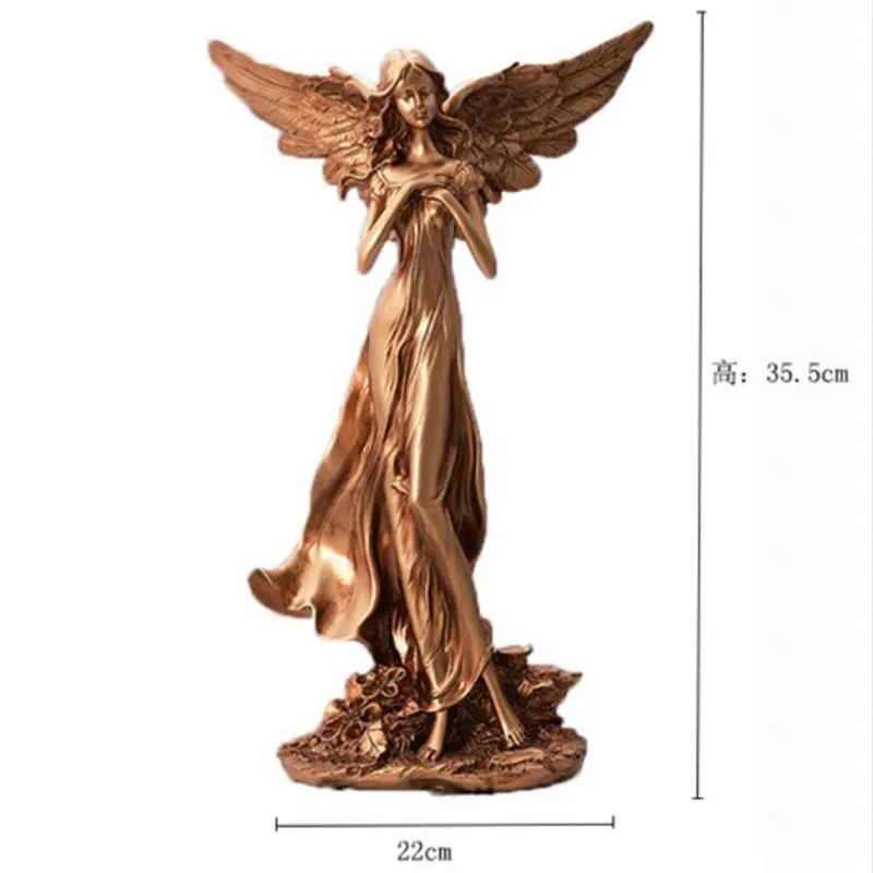 

[HHT] Nordic Beauty Angel Wings Sculpture Ornaments Character Statue Living Room TV Cabinet Beauty Salon Decoration Resin Crafts