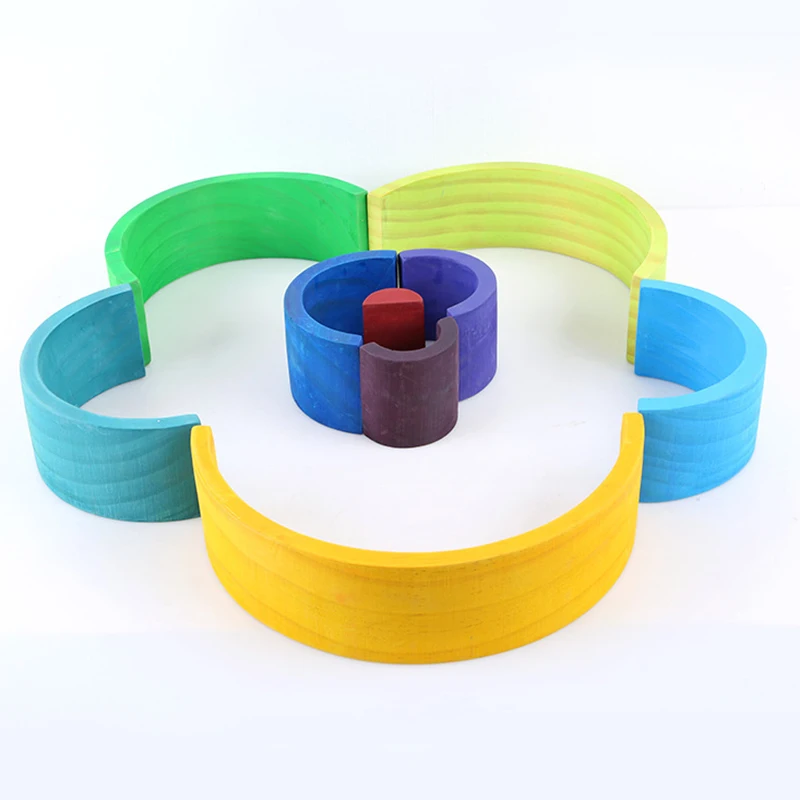 

Arch Bridge Rainbow Semicircle Building Decoration Child Early Learning Wooden Bending Board Toy Wooden Large 12 Pieces