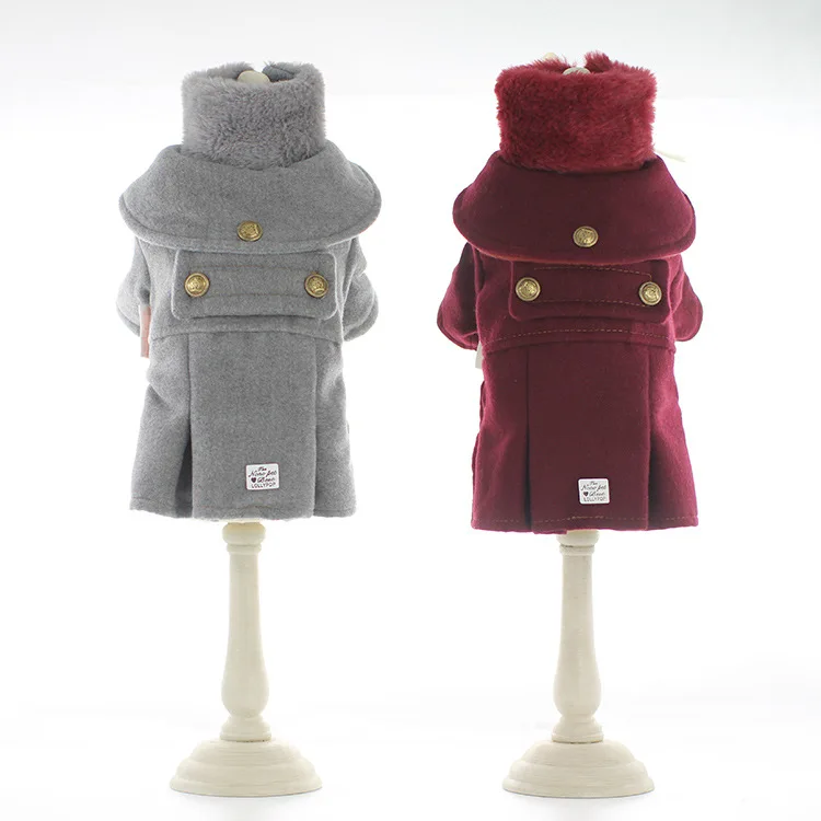 Двусторонняя одежда для собак на осень и зиму теплая щенков двусторонняя