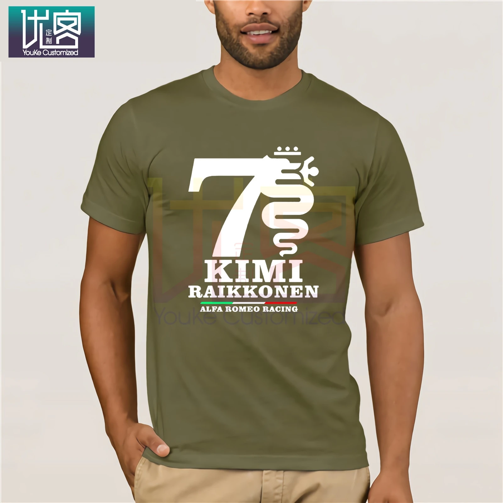 Kimi Raikkonen Alfa Romeo Racing Футболка мужская забавная футболка с принтом женские топы