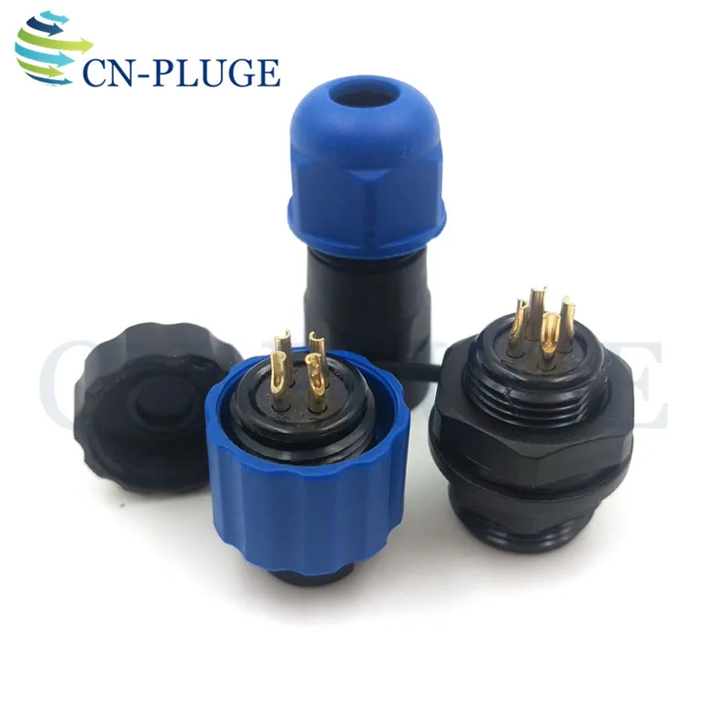 SD13 Series IP68 Waterproof 4 Pin 380V 5A Cable Aviation Industry LED Wire Nut Connector Male Socket Female Plug | Обустройство дома