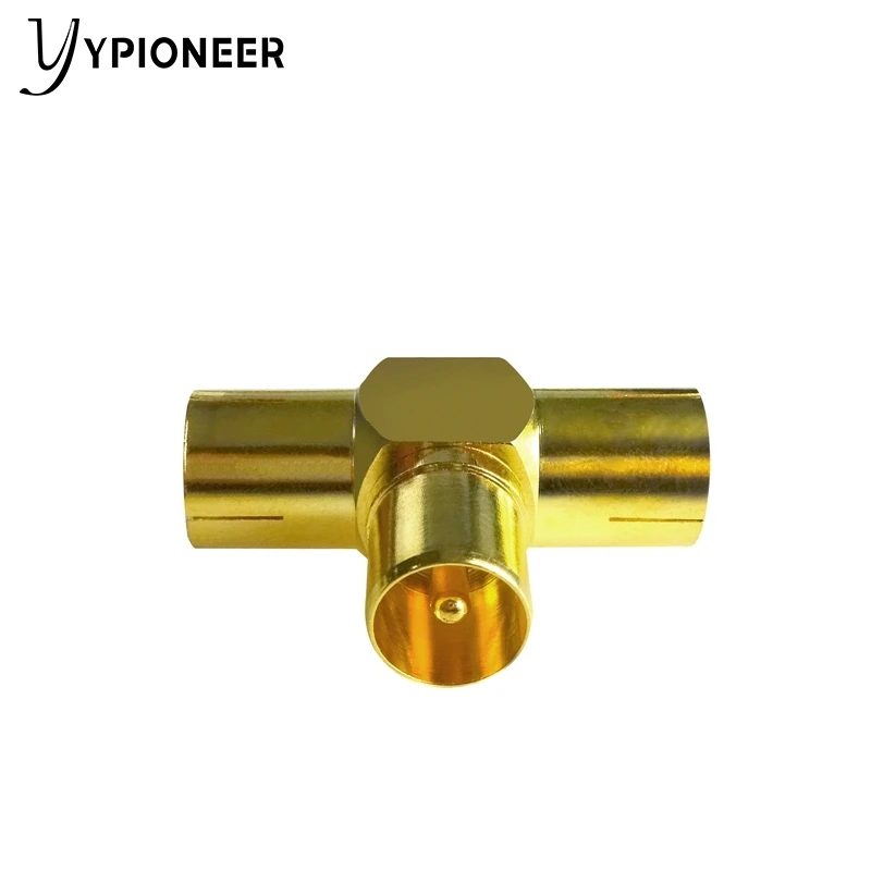 YPioneer C20132 1 шт. ТВ штекер на 2 гнезда Т-тип позолоченный Разъем RF коаксиальный