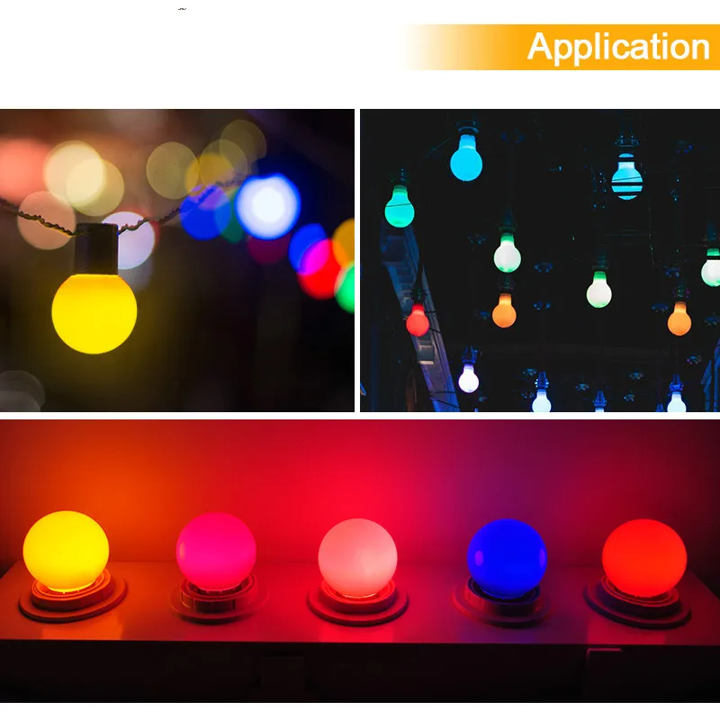 

RGB Lamp E27 Led 3W E27 Bulb Globe Bulb AC 220V 240V Saving Energy G45 Festival Colorful Bulb Bomlillas Lampada