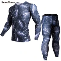 mens camouflage compression thermal underwear run sets fitness men sports suits long johns male clothes gym workout tights
