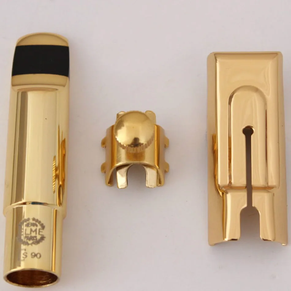 

Brand New S90 Gold Plated Tenor Soprano Alto Saxophone Mouth Piece Sax Metal Mouthpiece + Cap + Ligature Size 56789
