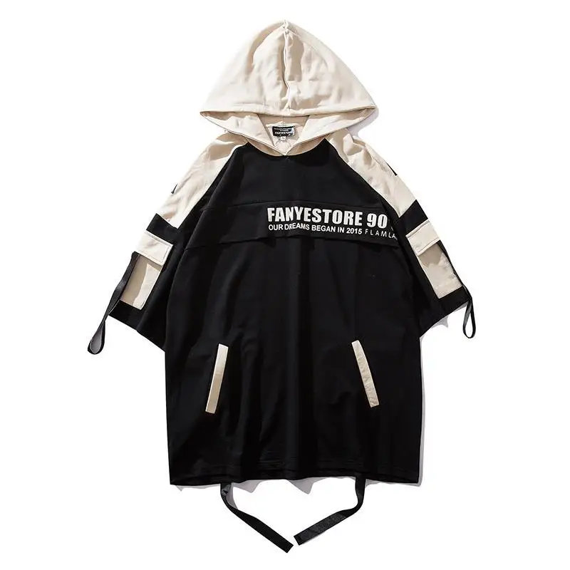 2020 мульти карман с капюшоном короткий рукав мужская мода BF хип хоп пять толстовка