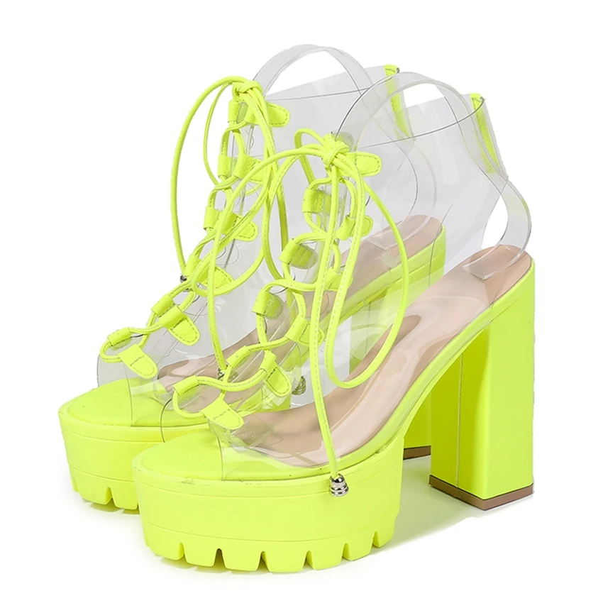 Женские ботильоны с открытым носком вечерние из ПВХ на платформе мотоциклетные