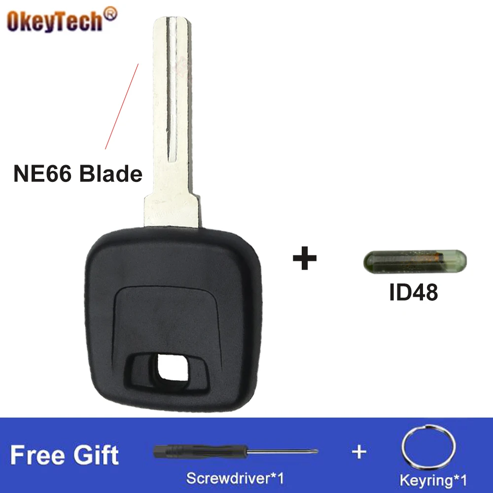 

OkeyTech Transponder Key Shell Case Fob For Volvo XC70 XC60 S40 850 V40 C70 960 S70 D30 With ID48 Chip NE66 Blade Replacement
