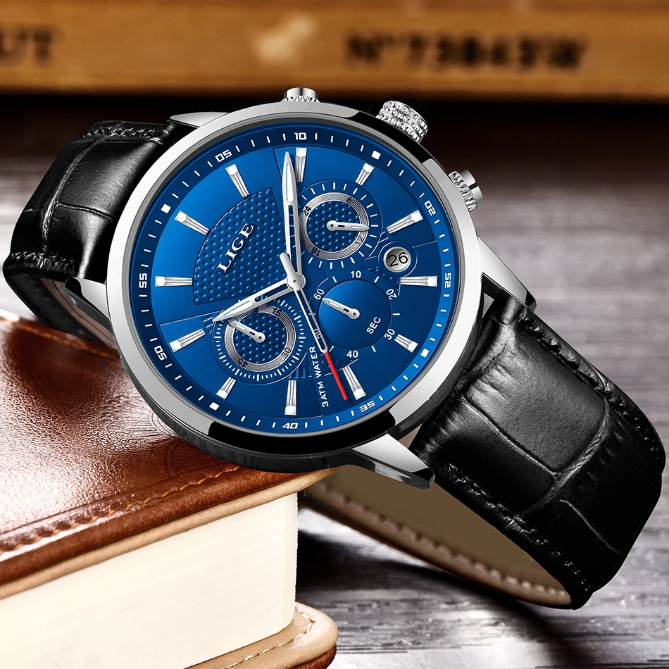 Reloj hombre модные золотые мужские часы lige top класса люкс Бизнес Нержавеющая сталь Водонепроницаемый кварцевые часы Для мужчин, спортивные часы