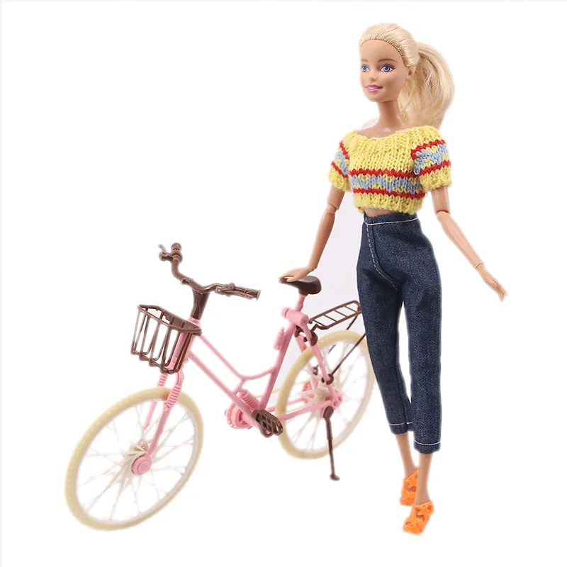 Кукла ZWSISU для Барби велосипед красный желтый синий разноцветный аксессуары