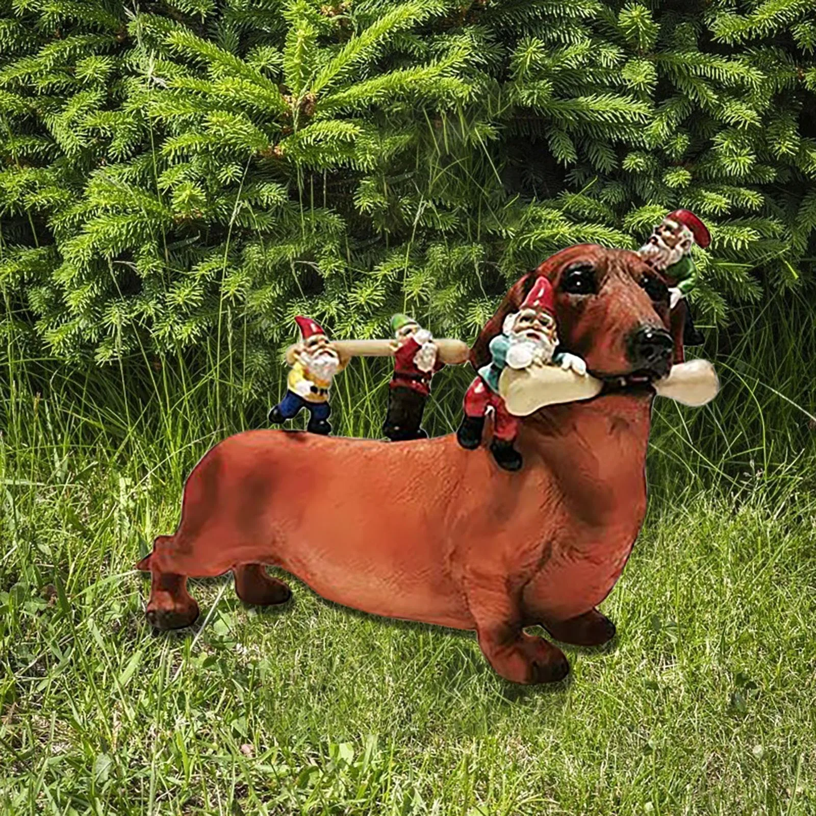 

Dachshund Dog Eating Bones Dwarf Garden Decoration Gardening Statue garden decoration outdoor figuras decorativas