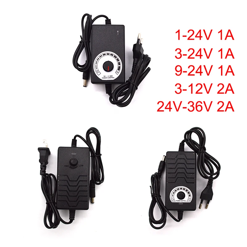 Регулируемый адаптер питания переменного тока в постоянный ток 12 Вольт 1 3 9 В 24 36