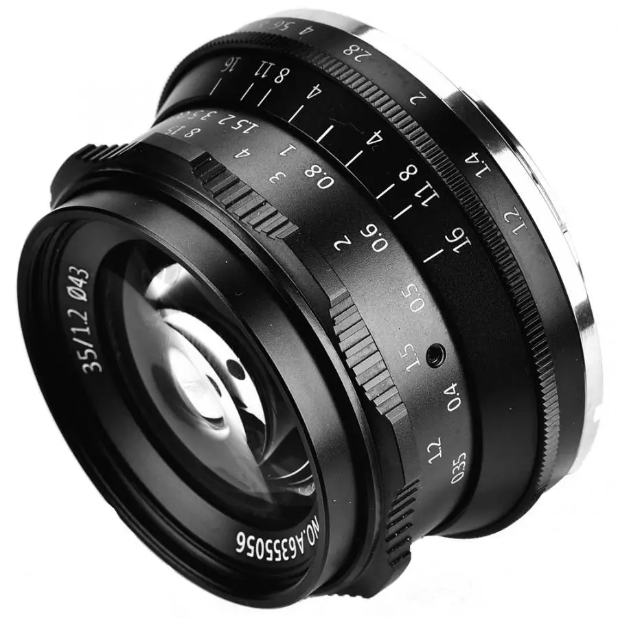 7 ремесленников 35 мм F1.2-F16 апертурный объектив Ручной фиксированный фокус 6