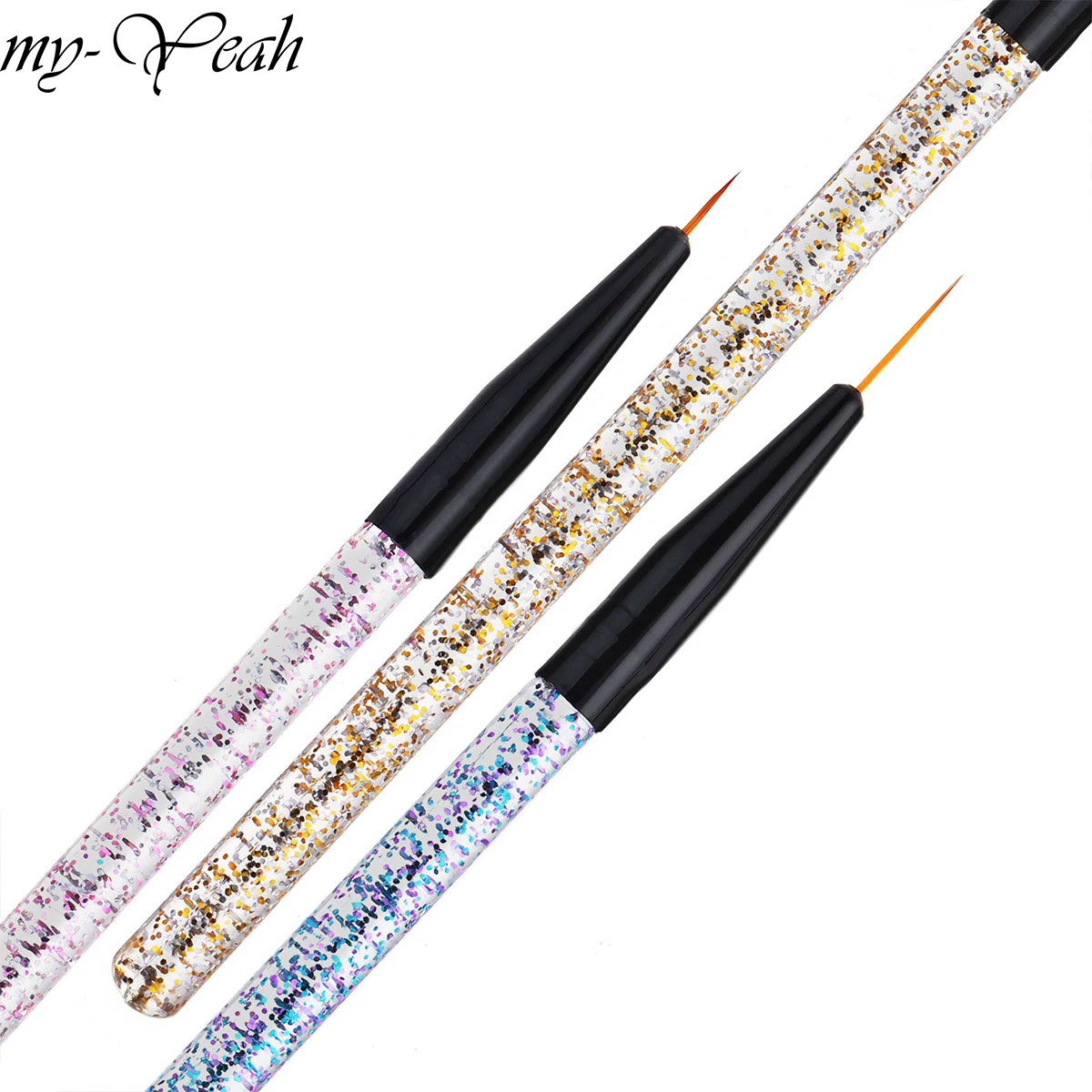 3 шт./компл. нейл-арта с акриловыми ручками Французский цветок линии полоски