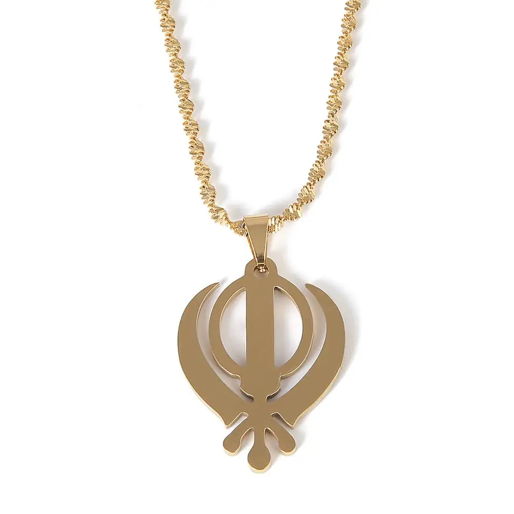 Ожерелье Sikhism из нержавеющей стали кулон Sikh Khanda Sikhs религиозные