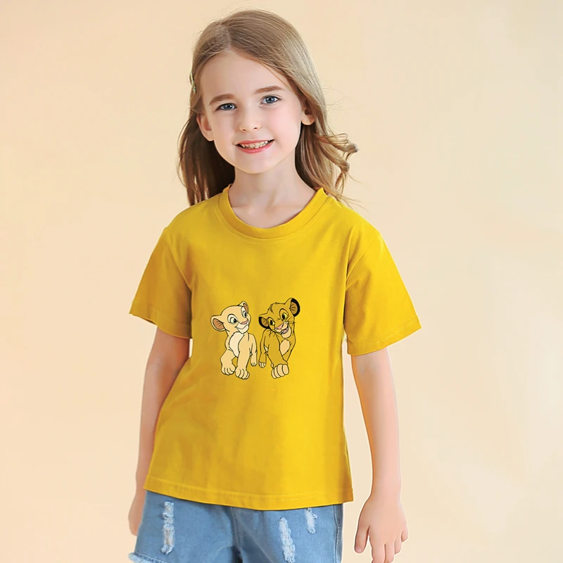 Футболка с героями мультфильмов Король Лев Новая летняя модная футболка для