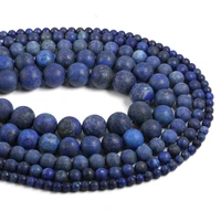 4 6 8 10 12mm natural stone beads dull polish matte lapis lazuli loose round beads for jewelry making diy necklace bracelet 15