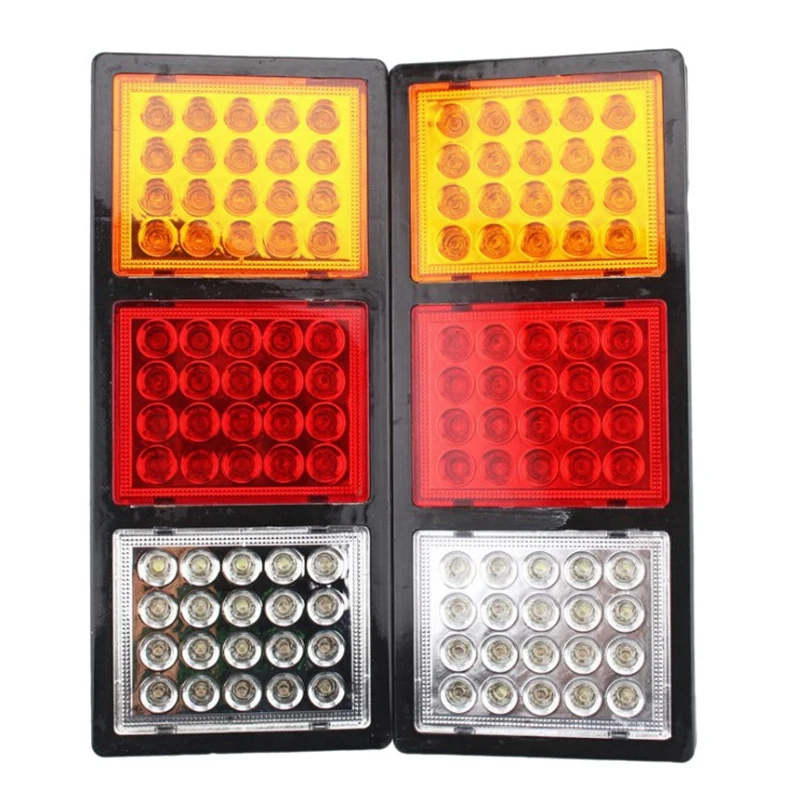 

2Pcs 12-24V DC 60LED Lamp Beads Waterproof Truck Warning Decorative Tail Light Taillights for Trailers Turn Signal