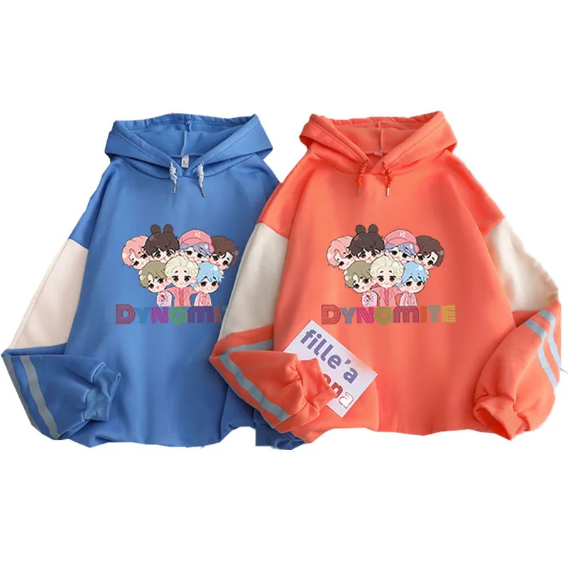 

Autumn and winter new color-blocking sweatshirts bulletproof youth group new album dynamite2 personality all-match hooded sweate