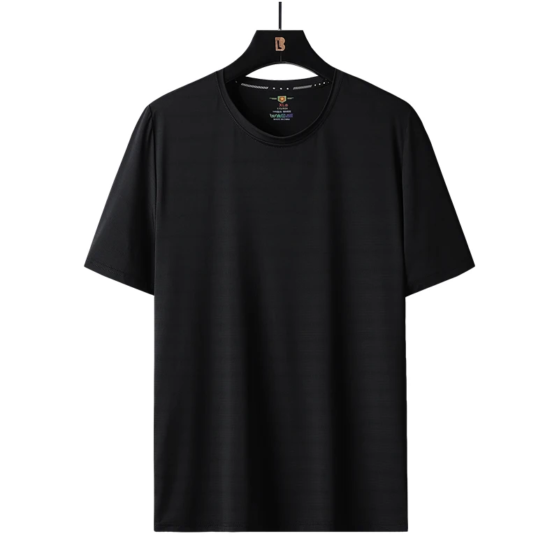 

Summer Solid Color Short-Sleeve Ice Silk T-Shirt Nylon+Spandex Cool Top Tees Daily Shirts Quick Dry Breathable Sport Couple Wear