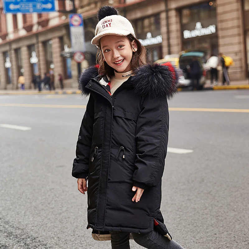 Теплые детские пуховики меховое семейное платье для мамы и ребенка повторное