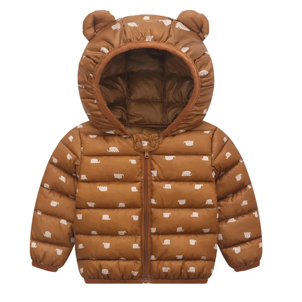 Winter Coat Kids Boys Girls Cartoon Animal Long Sleeve Snowsuits Zip Hooded Warm Soft Cotton Windproof Clothes Y822 |