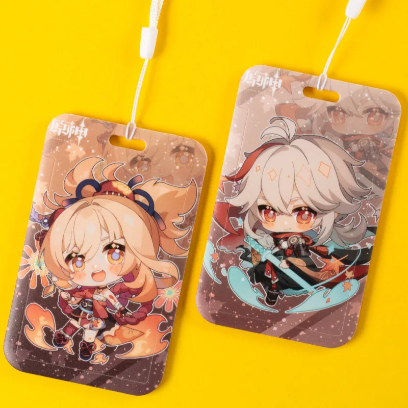 

Anime Genshin Impact Keychain personage Kaedehara Kazuha Yoimiya Barbara Gunnhildr ID Bus Card Holder Card Case Cover Badge Gift