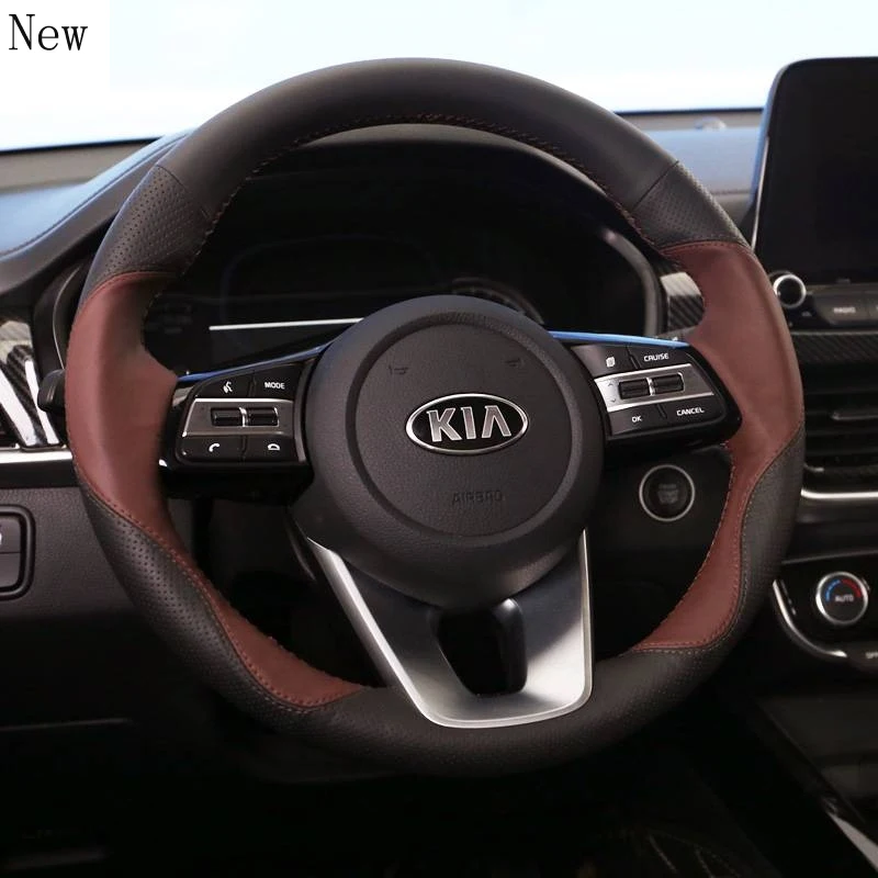 

High-Quality Hand-Stitched Leather steering wheel cover for girls for Kia Sportage R Interior Car Accessories