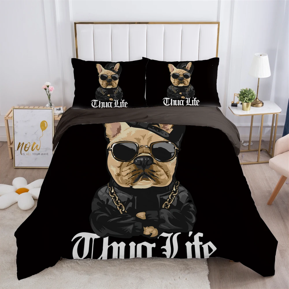 

Luxury Bedding set Europe Queen King Size Duvet cover set 3D Print Bed linen Comfortable Quilt cover Bed Set animal Sunglasses