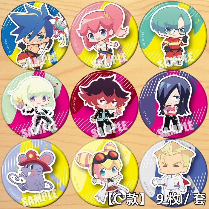 

Anime PROMARE Lio Aina Ardebit Galo Thymos Remi Puguna Varys Truss 58mm Figure Badge Round Brooch Pin Gifts Kids Collection Toy