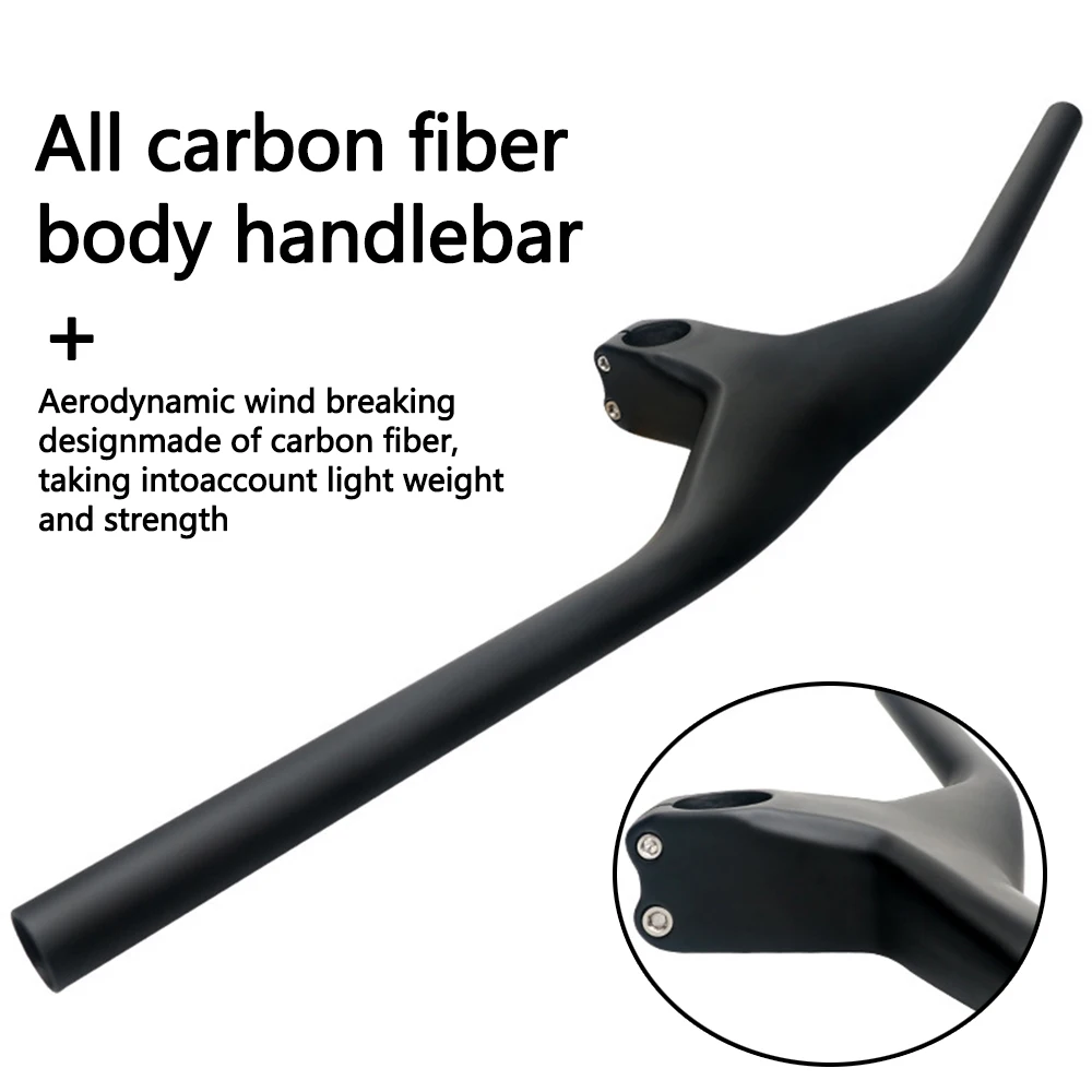 Full Carbon MTB Bicycle Handlebar + Stem Integrated Mountain bike 600/700/780/800*70-100mm 17 Degree Flat Bar | Спорт и развлечения