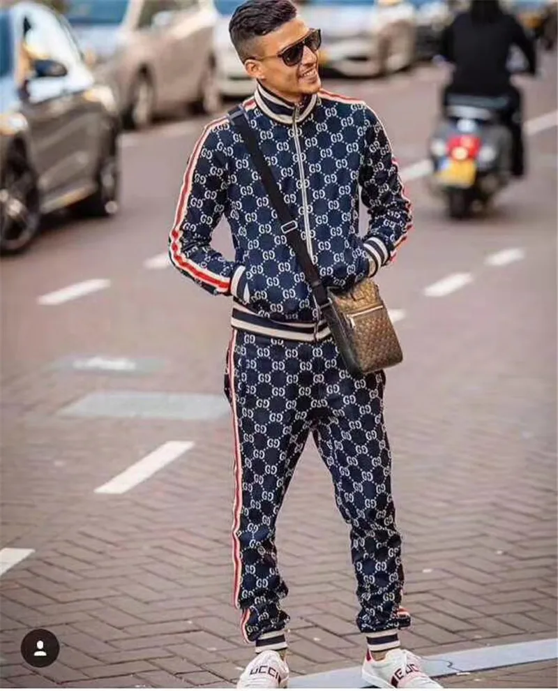 

2021 spring new men's Medusa fashion casual men's sports suit zipper jacket and men's pants GG quality suit casual wear