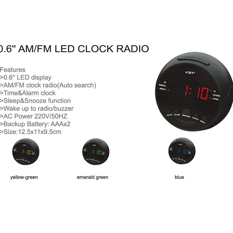 

Radio Alarm Clock with AM and FM dual Channel LED clock Control Multi-group Alarm clock with Snooze Function Gift Radio