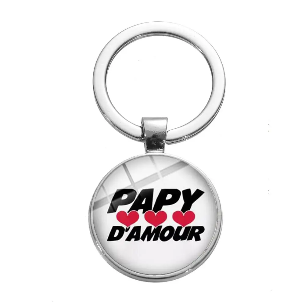 Style 19 SONGDA Super Mamie Super Papy брелок посеребренный стеклянный кабошон ручной работы брелок для родителей лучшие подарки для бабушек и дедушек - Цвет: Style 19