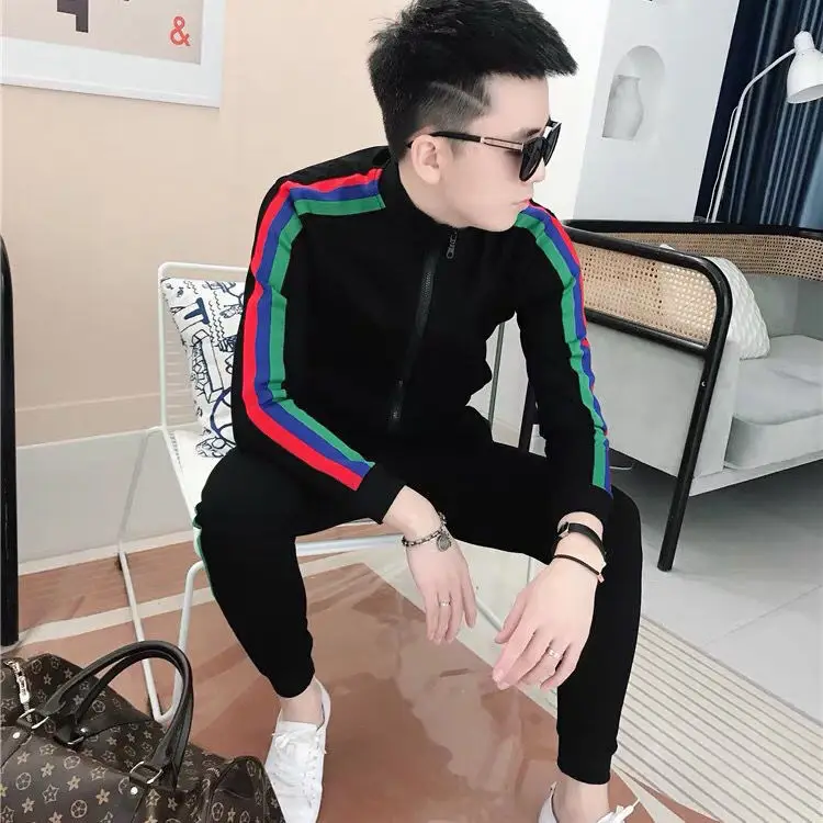 

Sweater suit winter Plush men's sports leisure suit couple two piece set