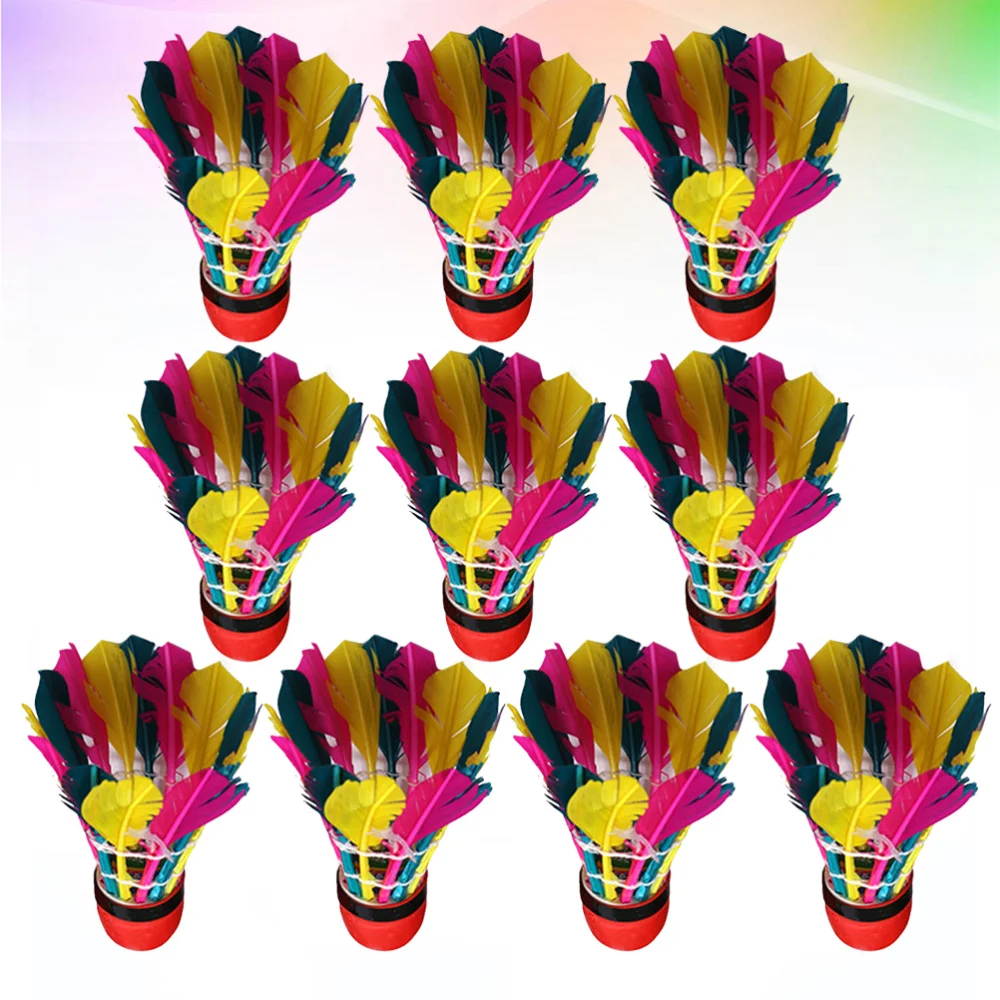 

11Pcs Red Head Badminton Hit-resistant Badminton Drop-resistant Badminton Goose Feather Badminton Balls for Indoor Outdoor Activ