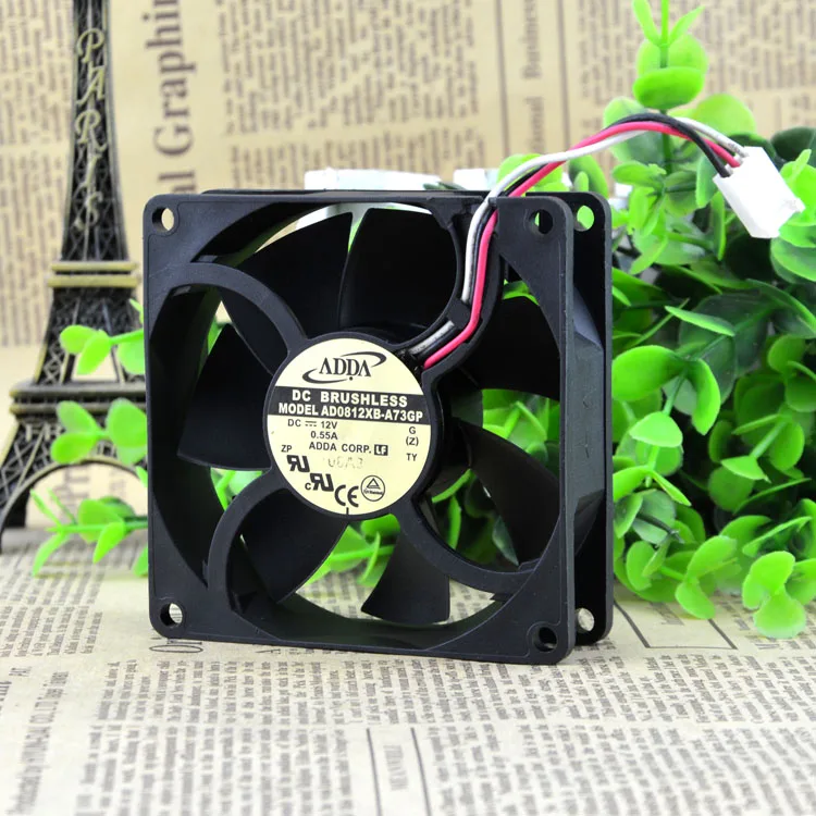 

Adda 8025 AD0812XB-A73GP DC12V 0.55A 8CM Max Airflow Rate Fan