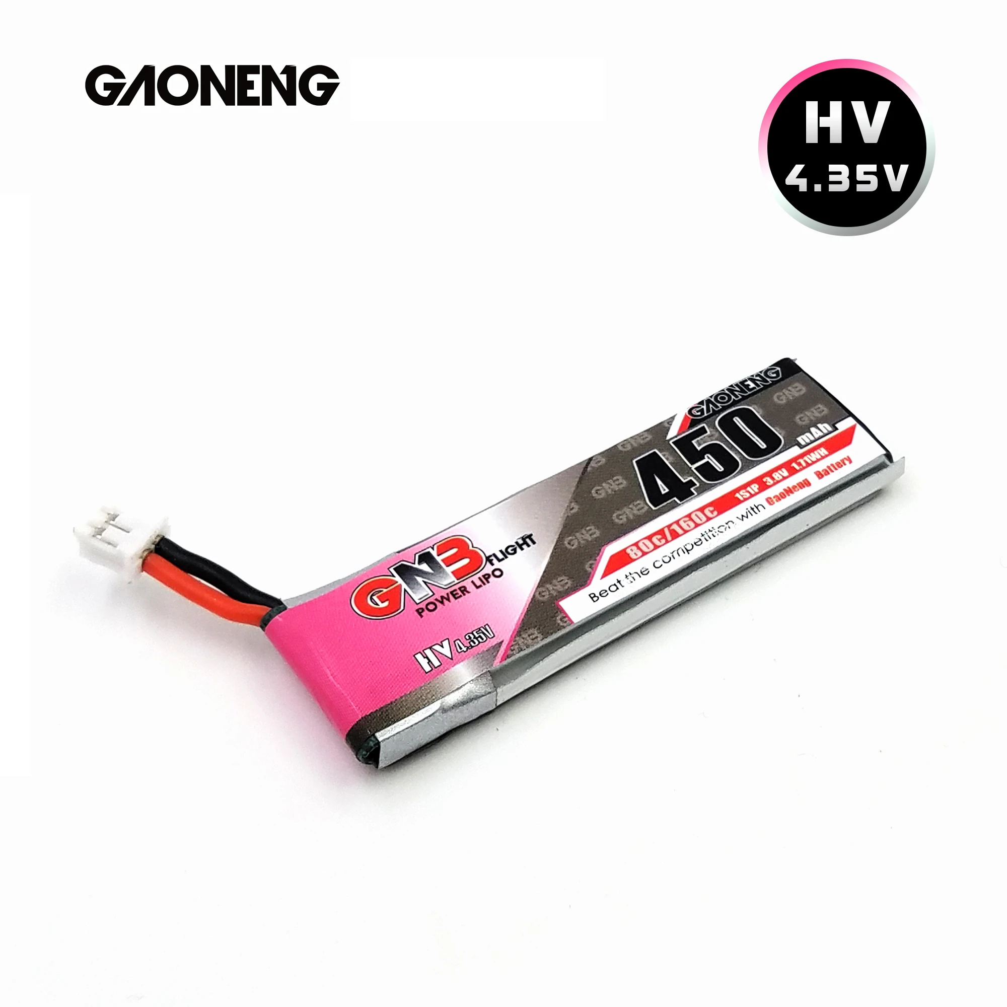 Аккумулятор GAONENG GNB 450 мАч 3 7 в 1S 80C 4 35 HV PH2.0 белый штекер для E010 Emax Freestyle RC FPV Cine Whoop