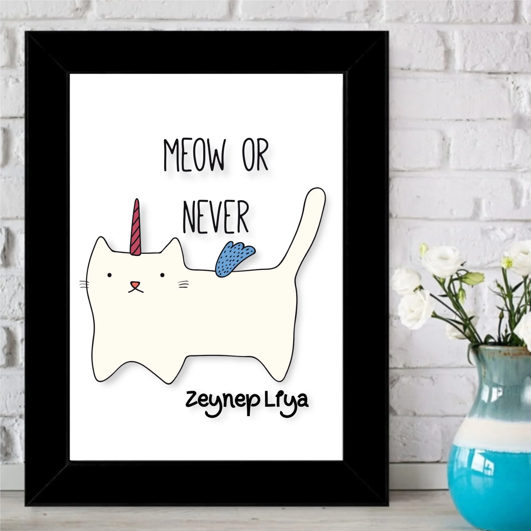 

Personalized Meow Or Never Cute Frame-32