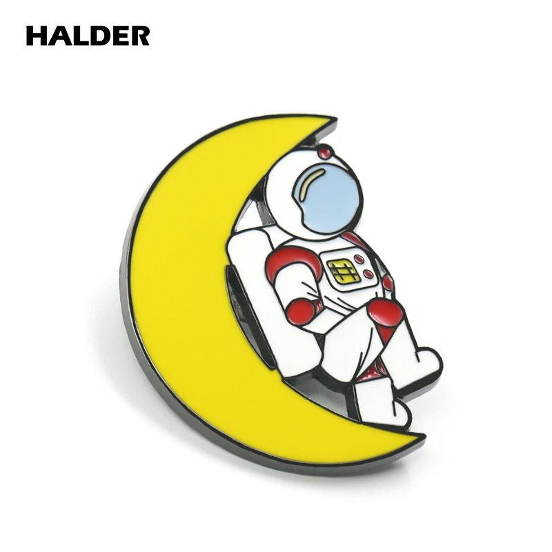 BR0007 HALDER, Мультяшные модные ювелирные изделия, Вселенная, астронавт, космический корабль, планеты, ракета, броши, космос, булавки, Нагрудный значок, одежда