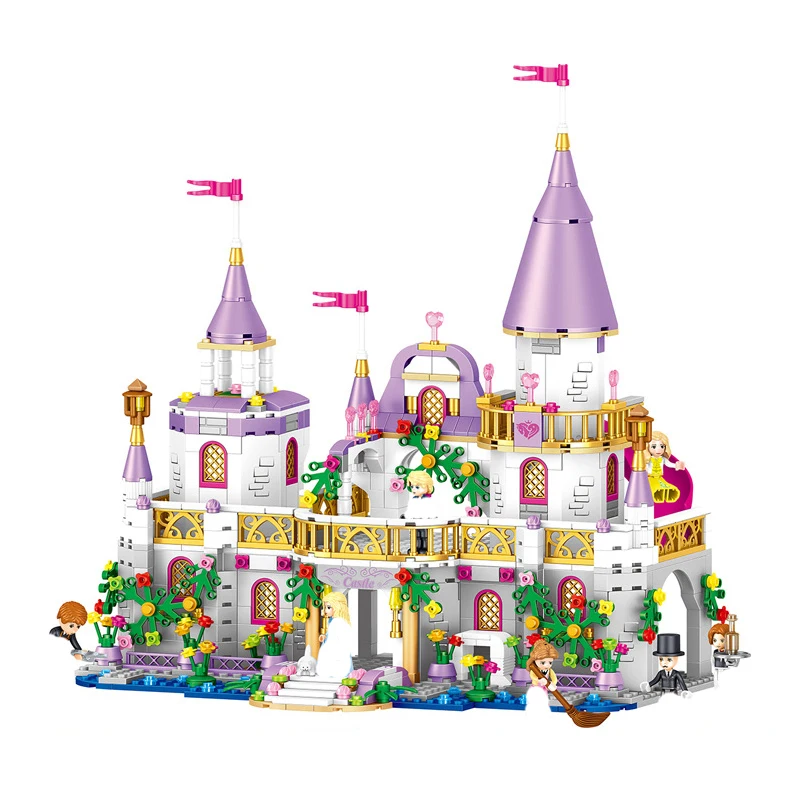 Игрушечные блоки для девочек модель замка принцессы строительные 731 шт.