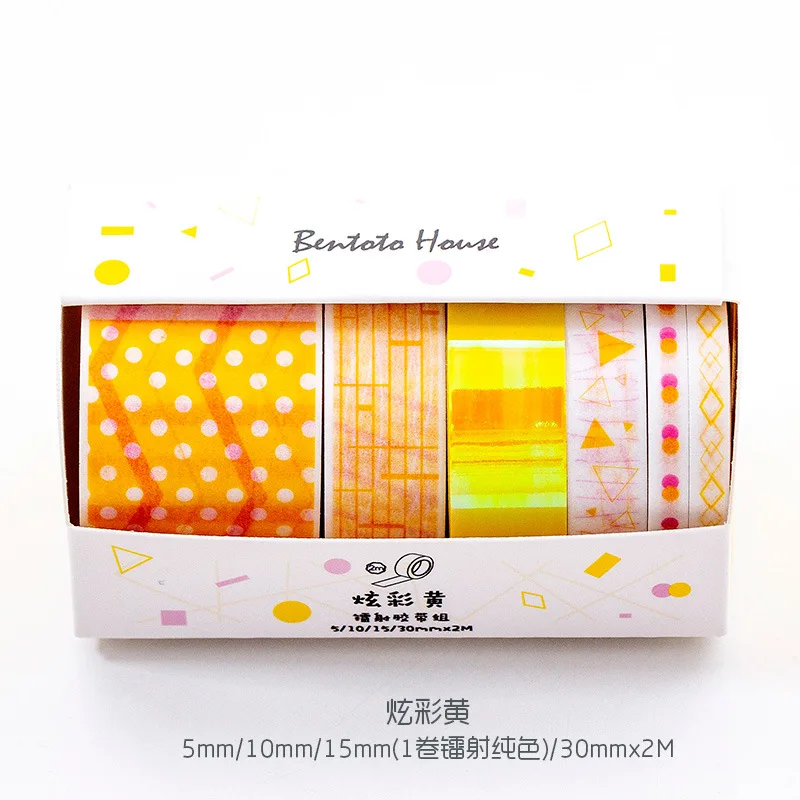 10 компл./лот клейкая лента из рисовой бумаги красочная Лазерная серии дневник